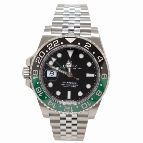 women's bracelets with gemstone bracelet -Rolex GMT-Master II "Sprite" Stainless Steel 40mm Black Stick Dial Watch Black & Green Ceramic Bezel SS Jubilee Bracelet | Ref# 126720VTNR