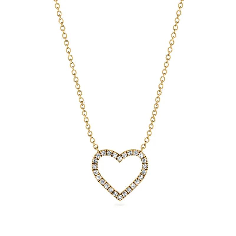 women's necklaces with heart-shaped pendant -Heart Shaped Diamond Necklace - Marie No. 1