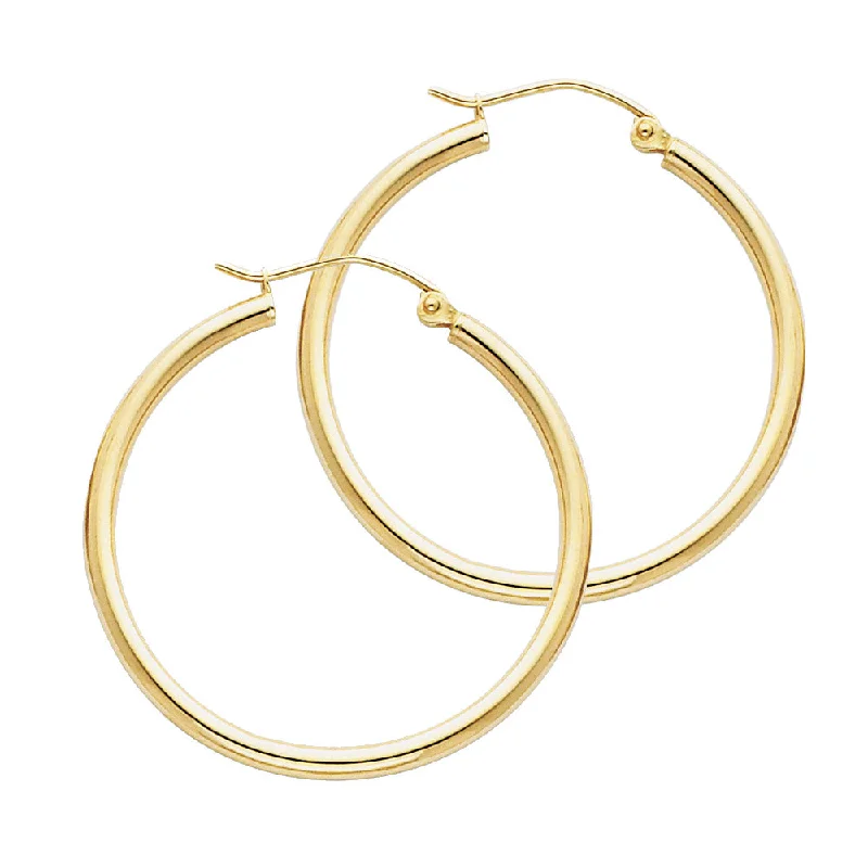 women's earrings with luxurious gemstones -14K Gold Hoop Earrings