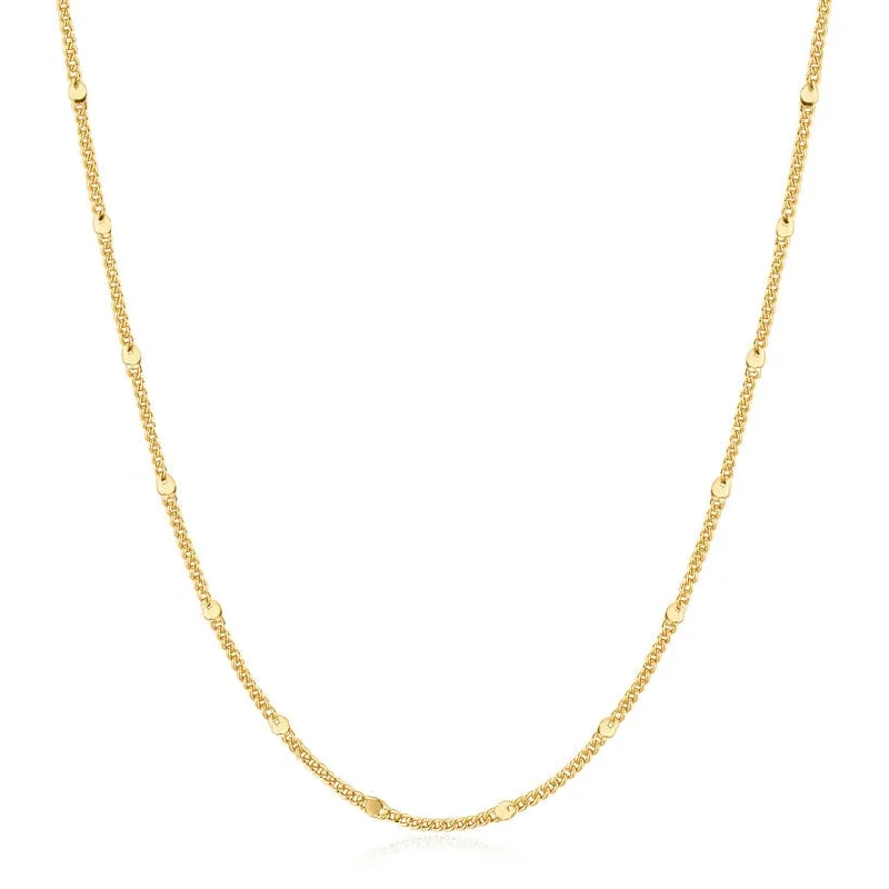 women's necklaces with ruby -Gold Spheres Chain Necklace