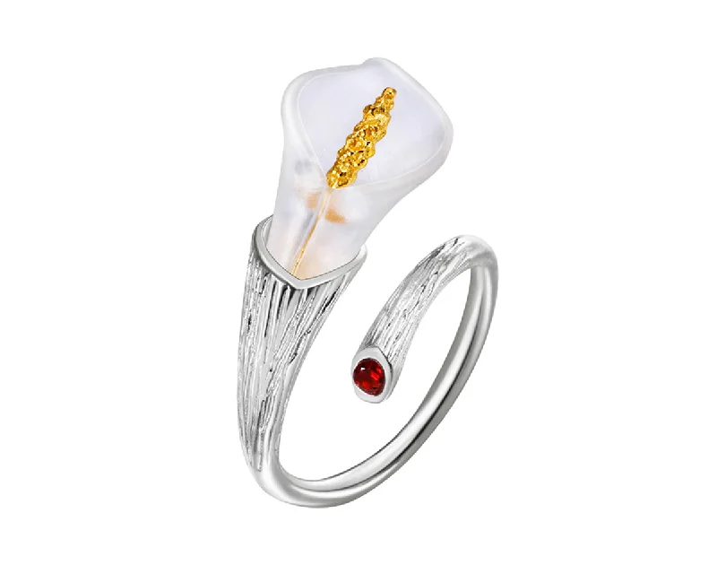 women's rings with radiant-cut diamond -Calla Lily Ring