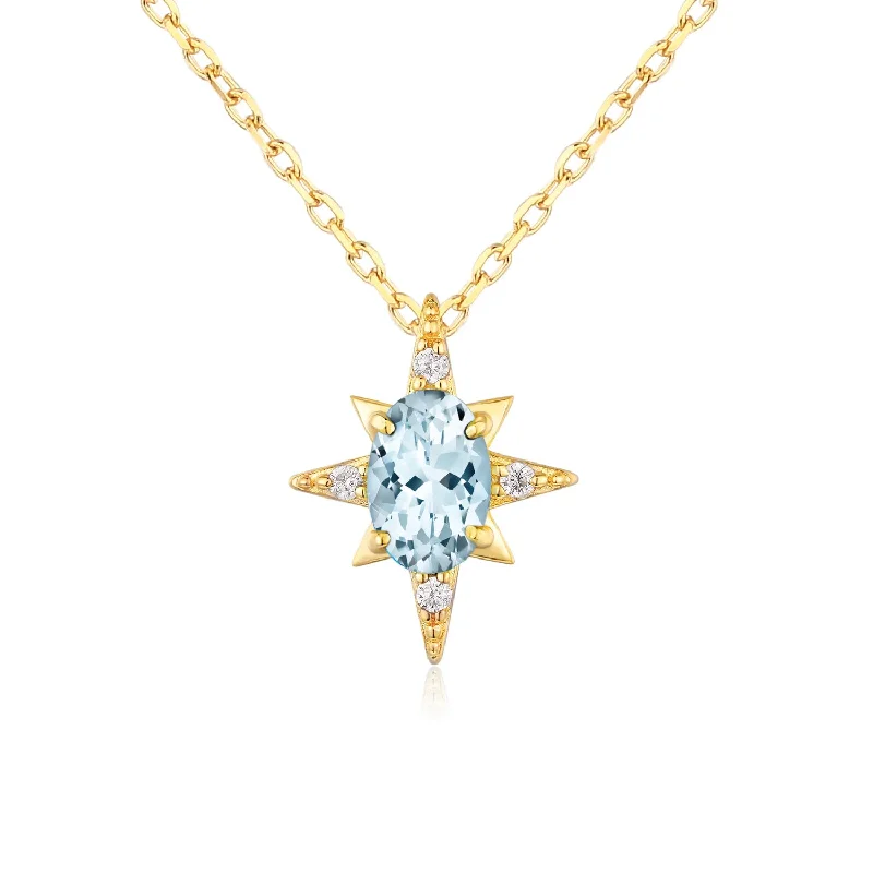 women's necklaces with classic pendant -Ocean Star Sky Blue Topaz Necklace