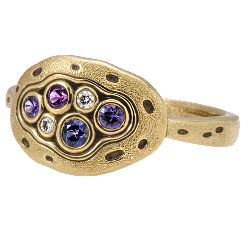 women's rings with colored gemstones -Alex Sepkus Little Pool Dome Ring - R-140S