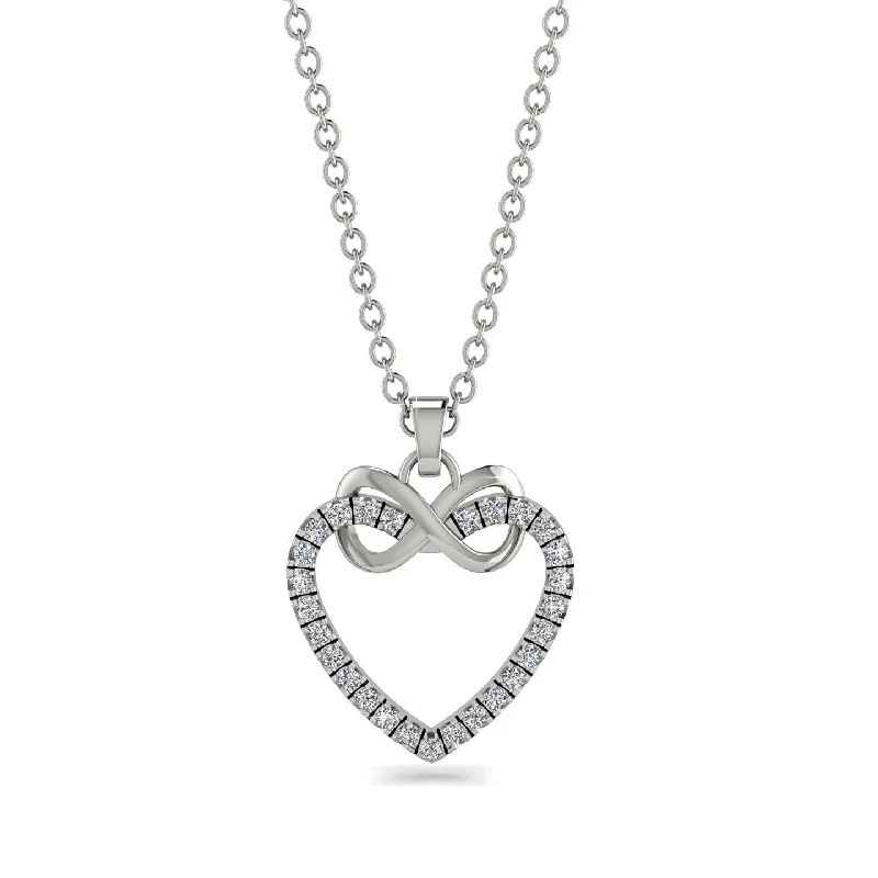 women's necklaces with thin gold chain -Infinity Heart Diamond Necklace - Mollie No. 3