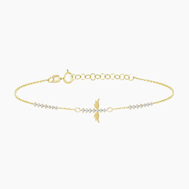 women's bracelets with fine gold finish -925 Sterling Silver Angel Wings Bracelet