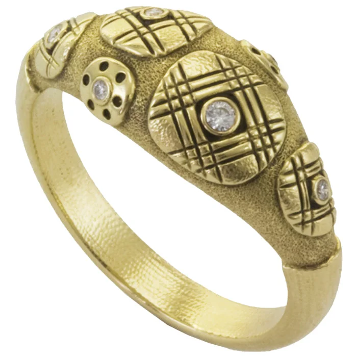 women's rings with engraved band -Alex Sepkus Tartan Ring - R-164D