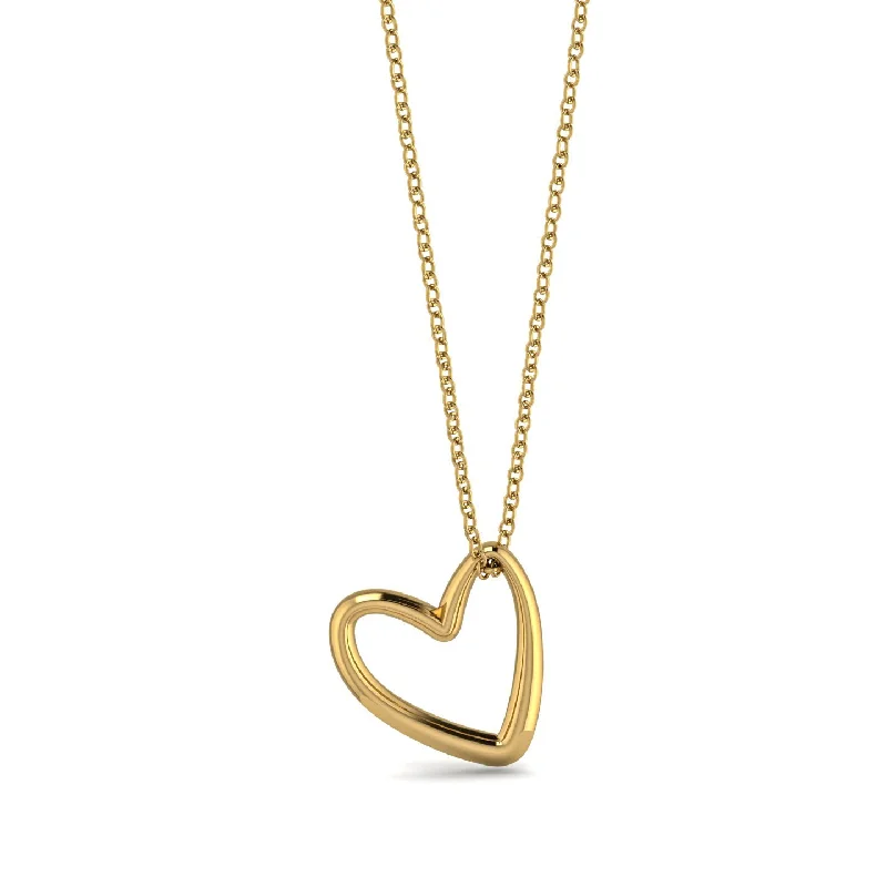 women's necklaces with custom design -Gold Heart Necklace - Hallie No. 1