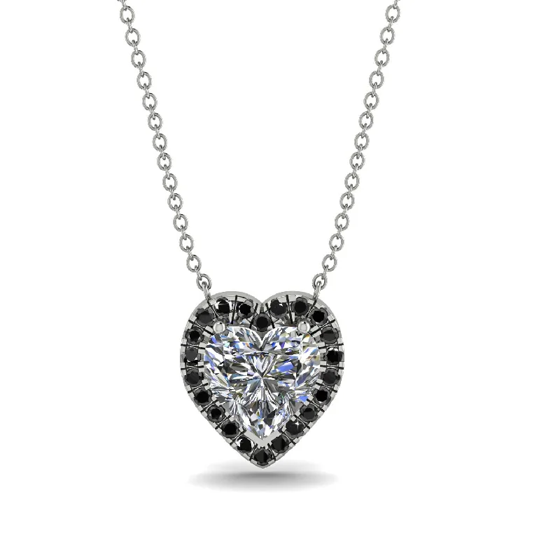 women's necklaces with luxury pendant -4.7Ct Diamond Halo Heart Necklace - Jaylene No. 33