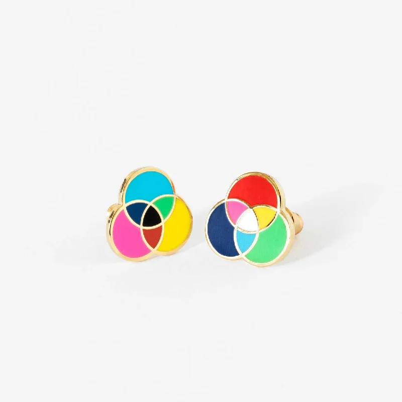 women's earrings with multi-stone design -RGB & CMYK Earrings