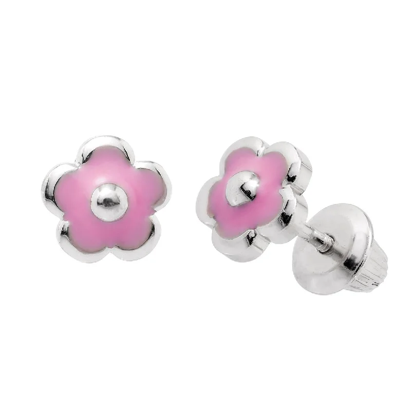 women's earrings with dangling pendants -CHILDREN'S STERLING SILVER FLOWER STUD EARRINGS