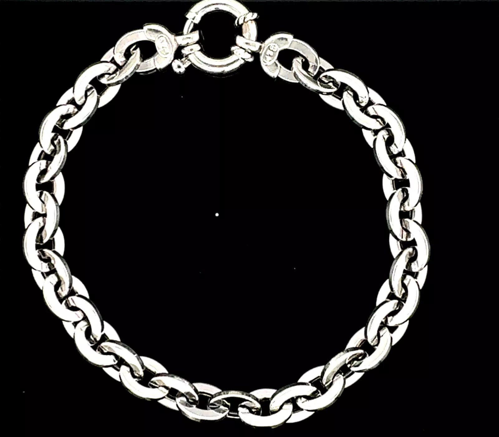 women's bracelets with open design -14k White Gold Link Bracelet 7 Inch