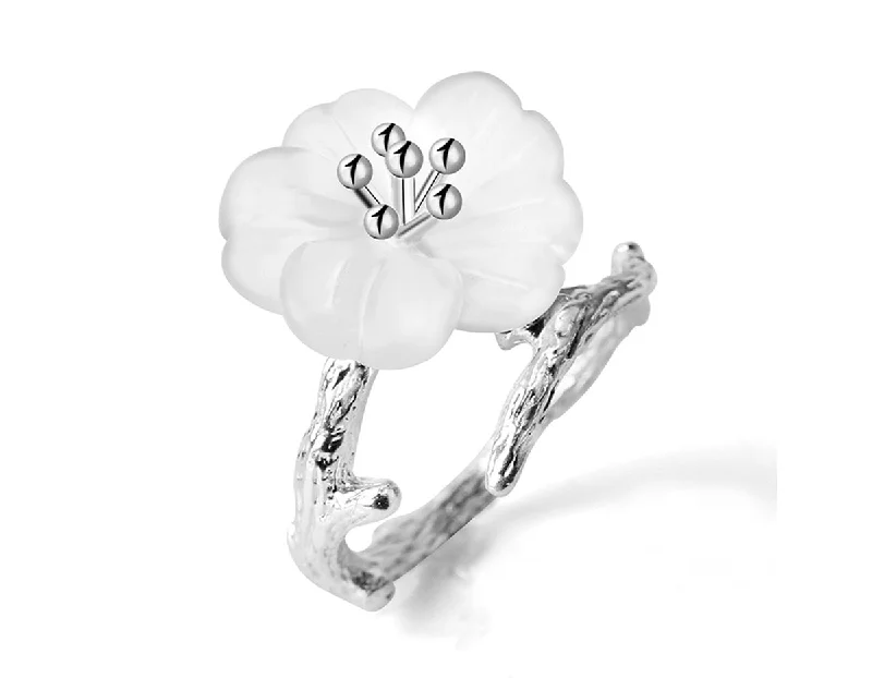 women's rings with stacked bands -Flower In the Rain Ring