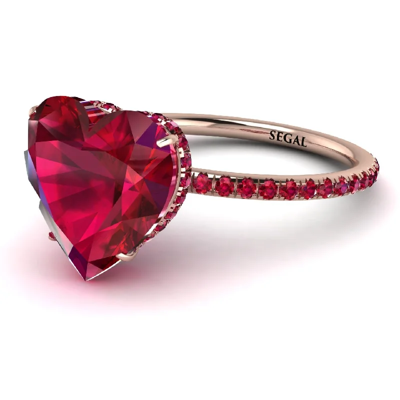 women's engagement rings with mixed metals -Heart Shape Ruby Ring - Noelle No. 56