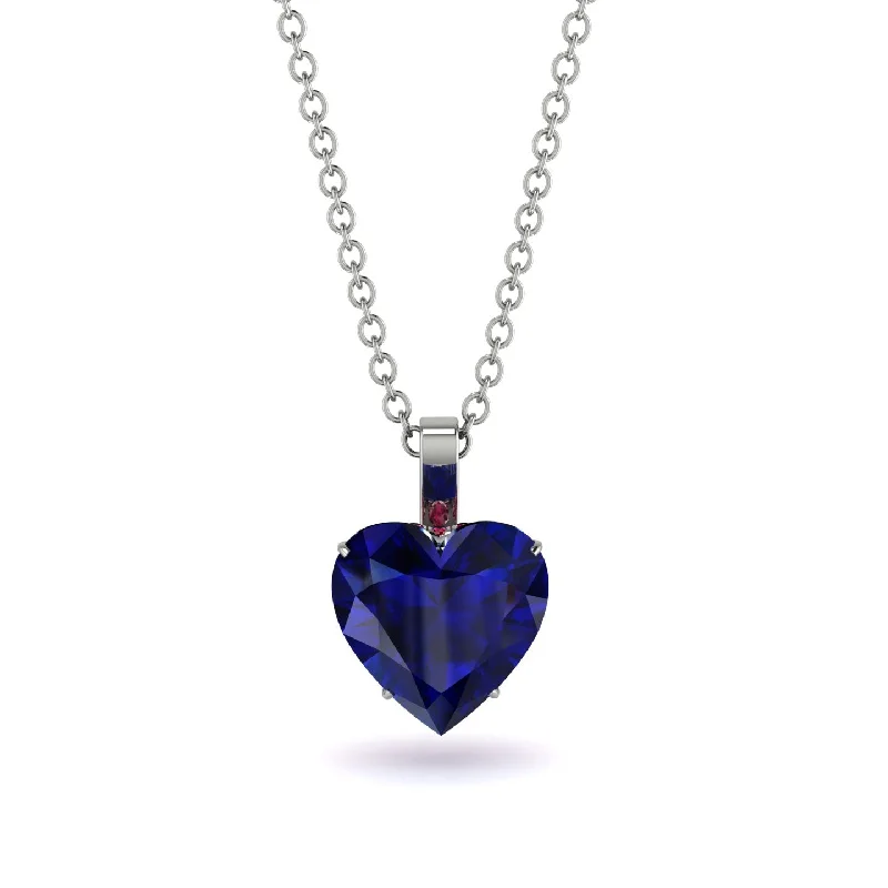 women's necklaces with choker style -Heart Sapphire Necklace - Noelle No. 60