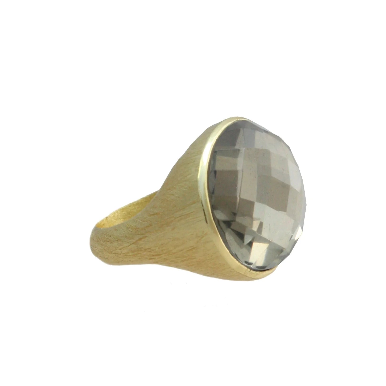 women's rings with round-cut stones -18K Plated Stone Cocktail Ring