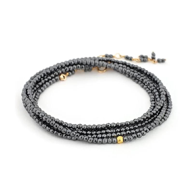 women's necklaces with classic pendant -14k Hematite Wrap Bracelet & Necklace