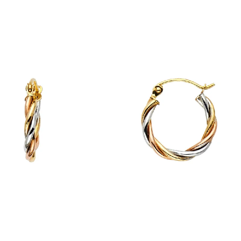 women's earrings with teardrop design -14K Braided Hoop Earrings