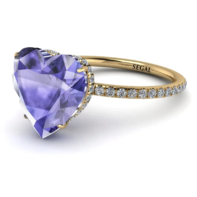 women's engagement rings with diamond halo -Heart Shape Tanzanite Ring - Noelle No. 201