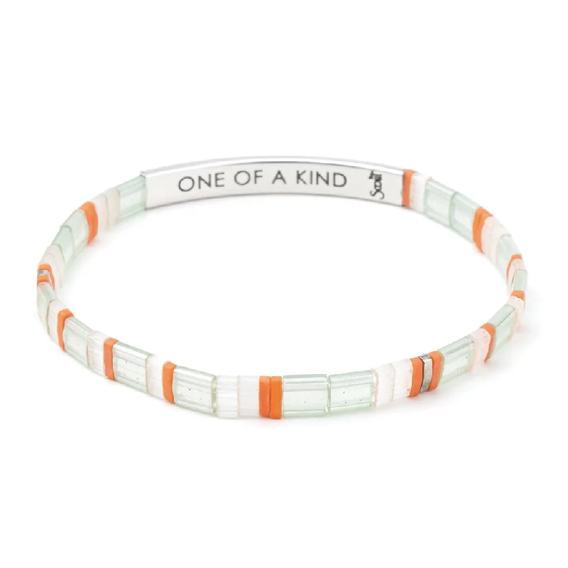 women's bracelets with fashion style -Good Karma Miyuki Bracelet | One Of A Kind - Mist/Salmon/Silver