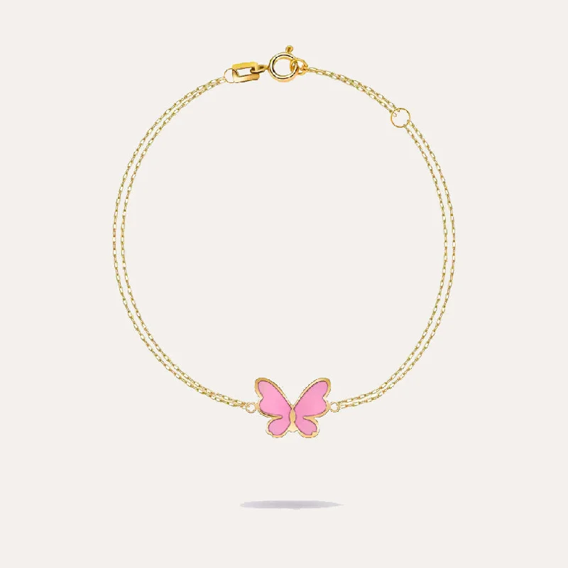 women's bracelets with charm collection -18K Butterfly Bracelet For Kids