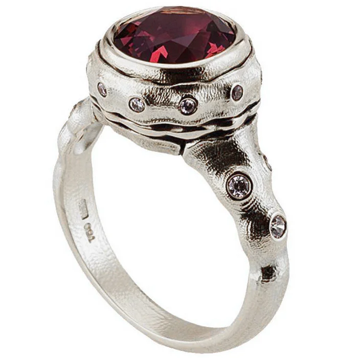 women's rings with halo design -Alex Sepkus Emma Ring - R-211PMD