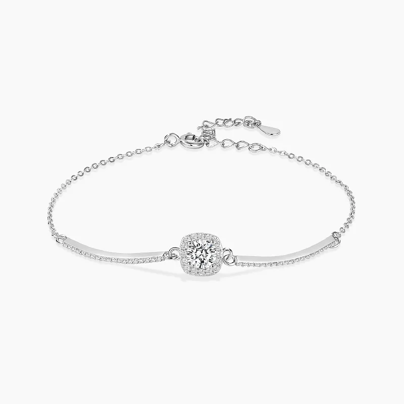 women's bracelets with chic design -Radiant Cut Moissanite Adjustable Bracelet