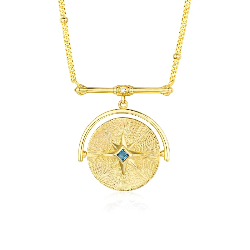 women's necklaces with pave diamonds -Star Guardian Amulet Necklace (Yellow Gold)