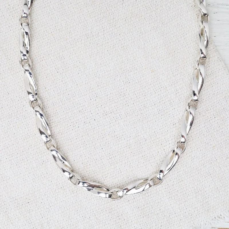 women's necklaces with layered look -Flat Infinity Link Necklace