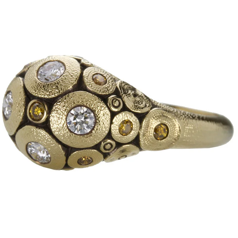 women's rings with vintage style -Alex Sepkus Lillies Dome Ring - R-173DDC