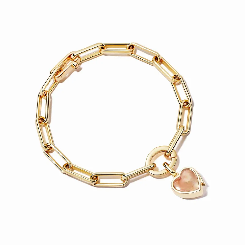 women's bracelets with charm bracelet -Single Heart Locket Bracelet