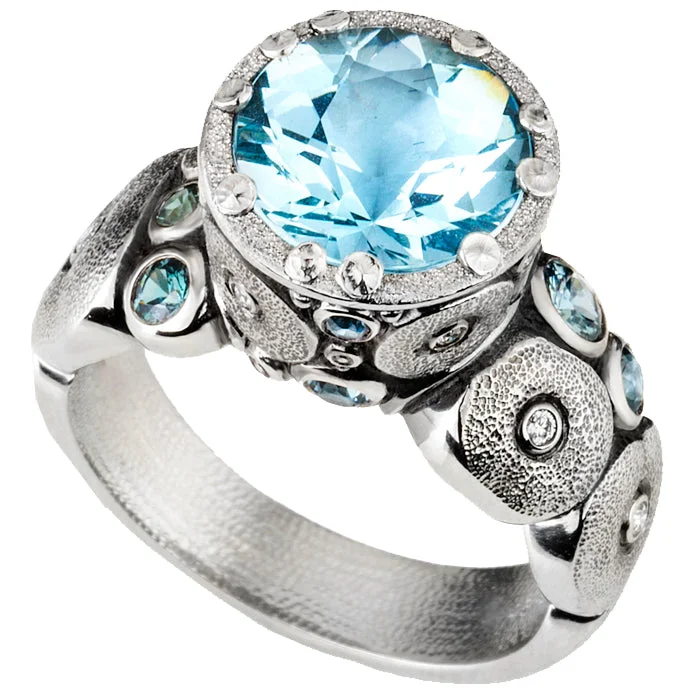 women's rings with round halo -Alex Sepkus Orchard Ring - R-129PMS