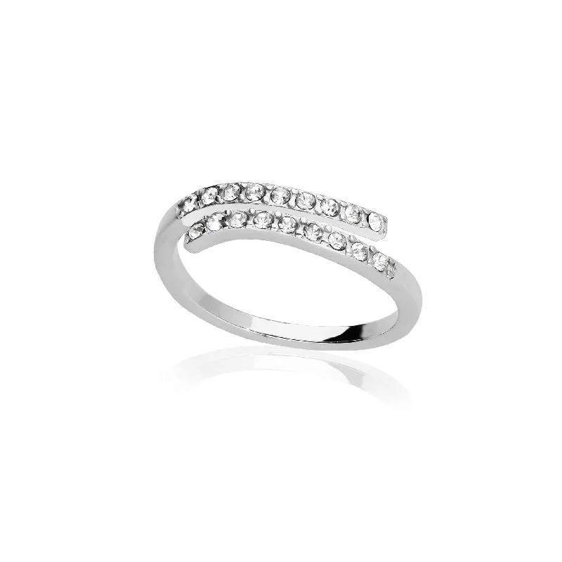 women's rings with three-stone design -Split ring silver