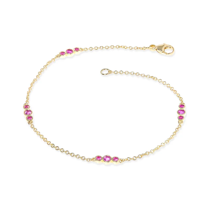 women's bracelets with star design -Triplets Bracelet in Pink Sapphires