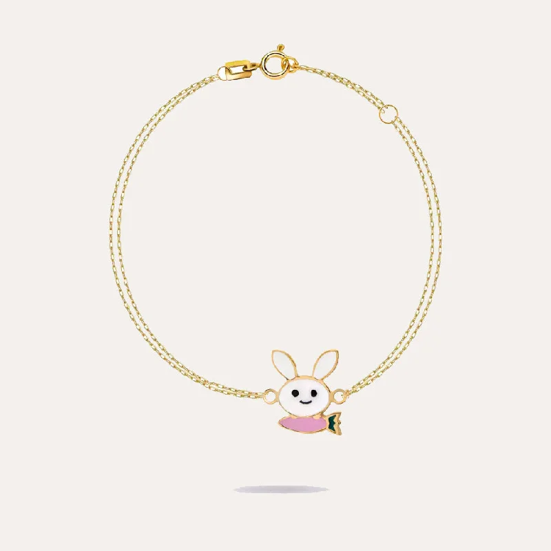 women's bracelets with luxury stones -18K Gold Bunny Bracelet For Kids