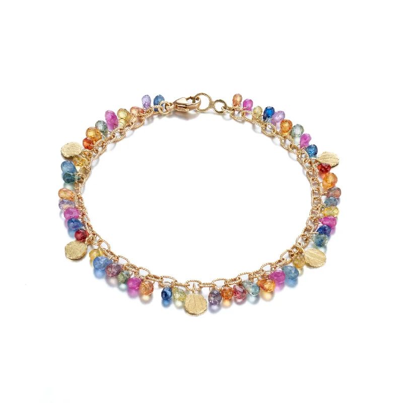 women's bracelets with gemstone bangles -Multi-Color Sapphire Bracelet