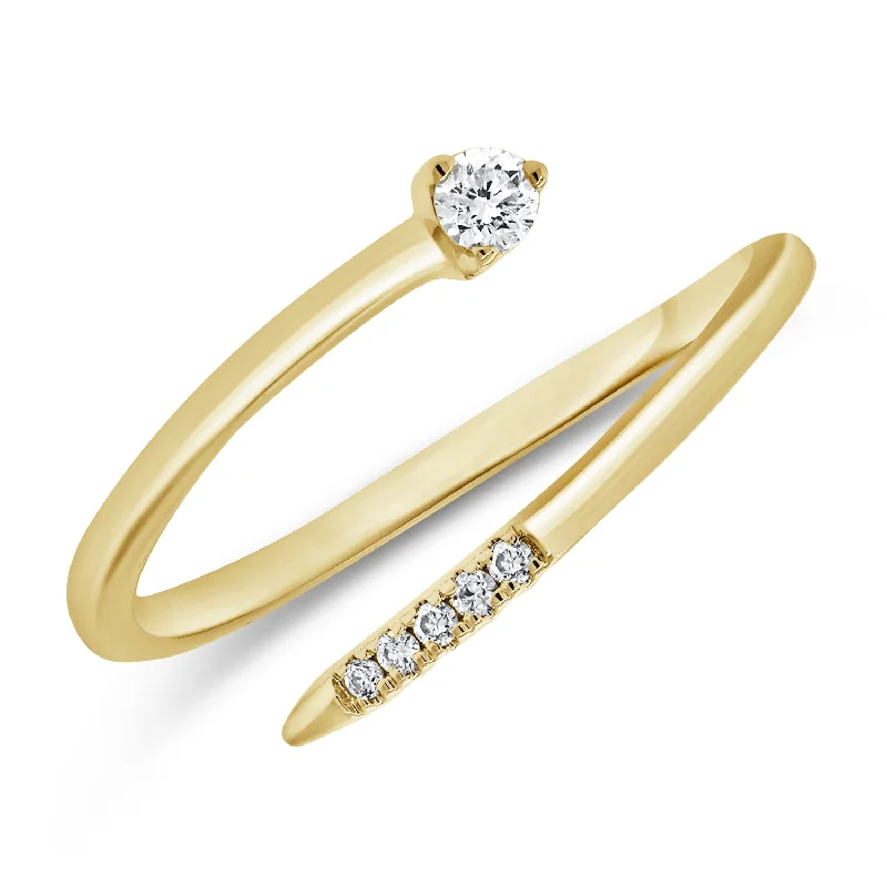 women's engagement rings with double halo -Diamond Wrap Crossover Ring