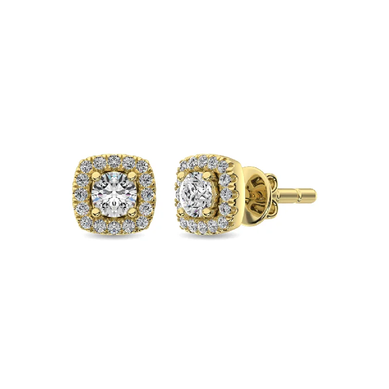 women's earrings with classic gold hoop -Diamond 1/3 ct tw Round Cut Fashion Ring in 10K Yellow Gold