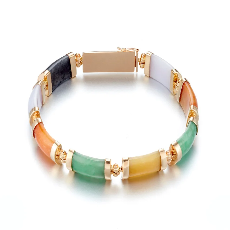 women's bracelets with gemstones -Josephine Bracelet in Multi-Color Jade