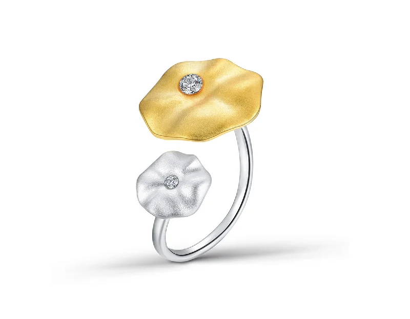 women's rings with classic design -Lotus Leaf's Morning Dew Ring