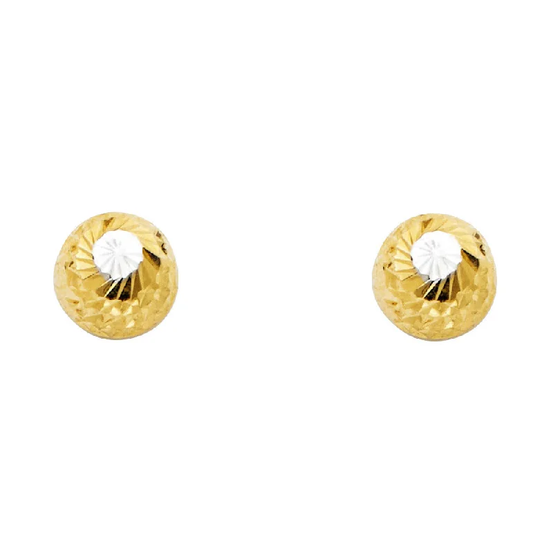 women's earrings with simple elegance -14K 2T 8mm DC Half Ball Earrings W/PB