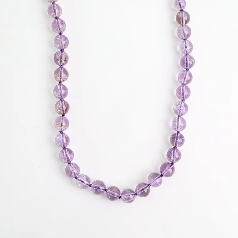 women's necklaces with unique pendant -Hand Knotted Amethyst Necklace