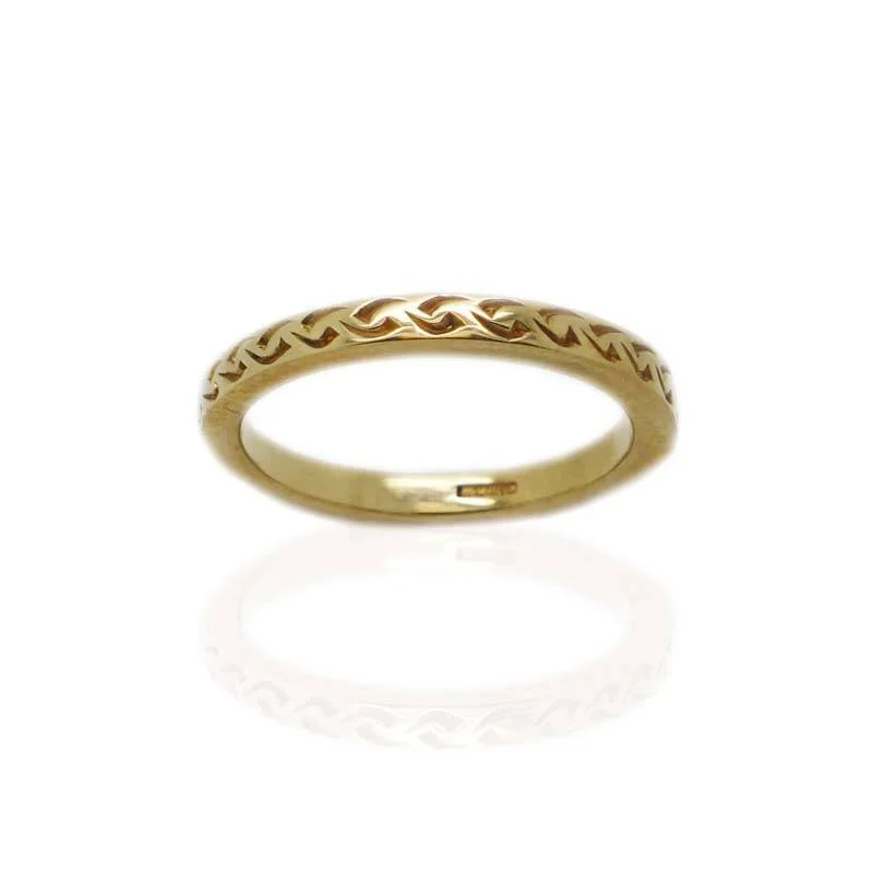 women's rings with engagement ring set -Modern Celtic Design Ring in Gold