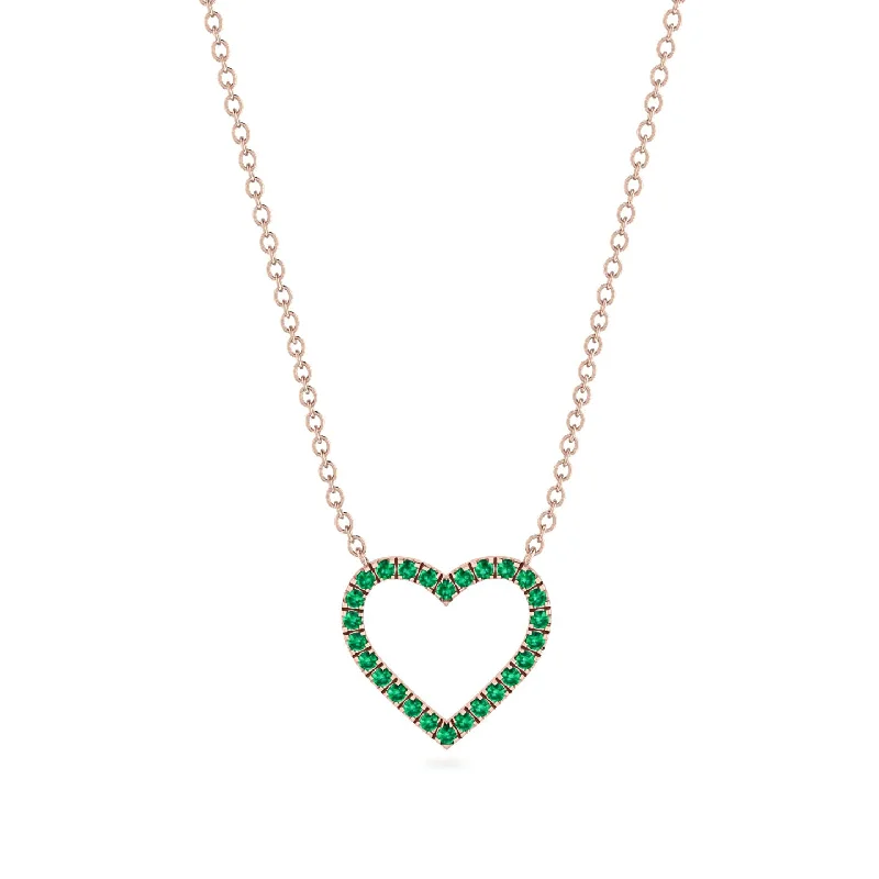 women's necklaces with diamond pendant -Heart Shaped Emerald Necklace - Marie No. 5