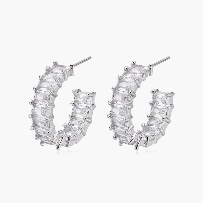 women's earrings with simple stud -Clarus Mini Hoops