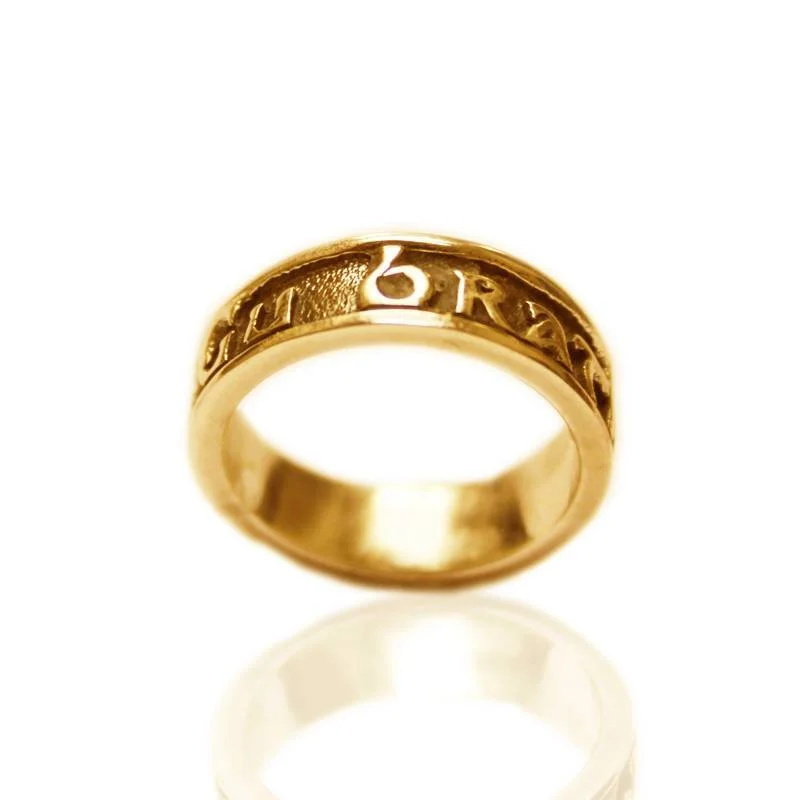 women's rings with floral halo -Gaelic Gu Brath Forever Ring In Gold