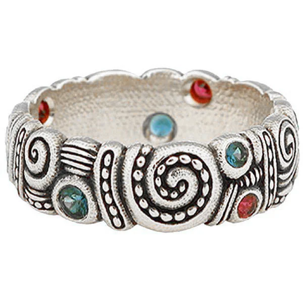 women's rings with colorful stones -Alex Sepkus Crowned Nautilus Ring - R-8PF