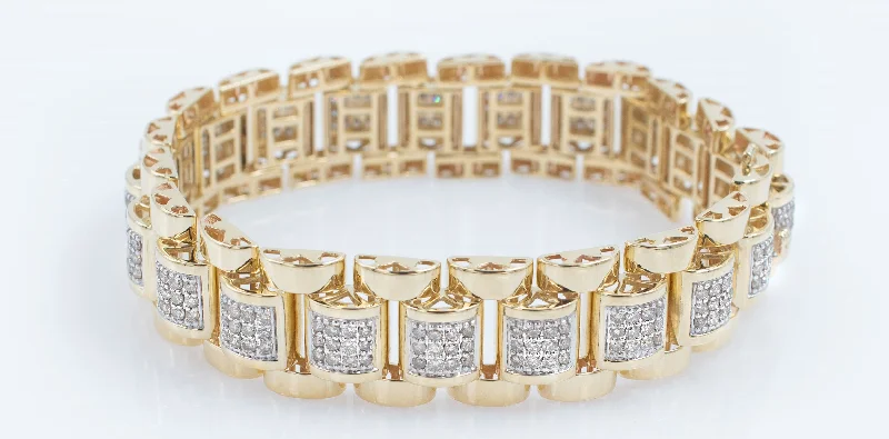 women's bracelets with delicate design -5.0 ctw watch style diamond bracelet