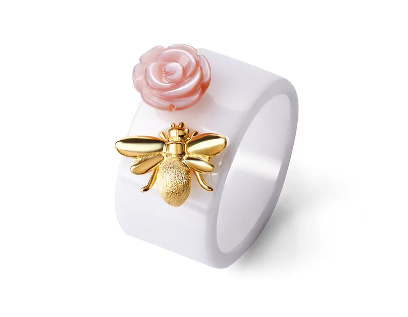 women's rings with curved design -Kiss From A Bee Ring