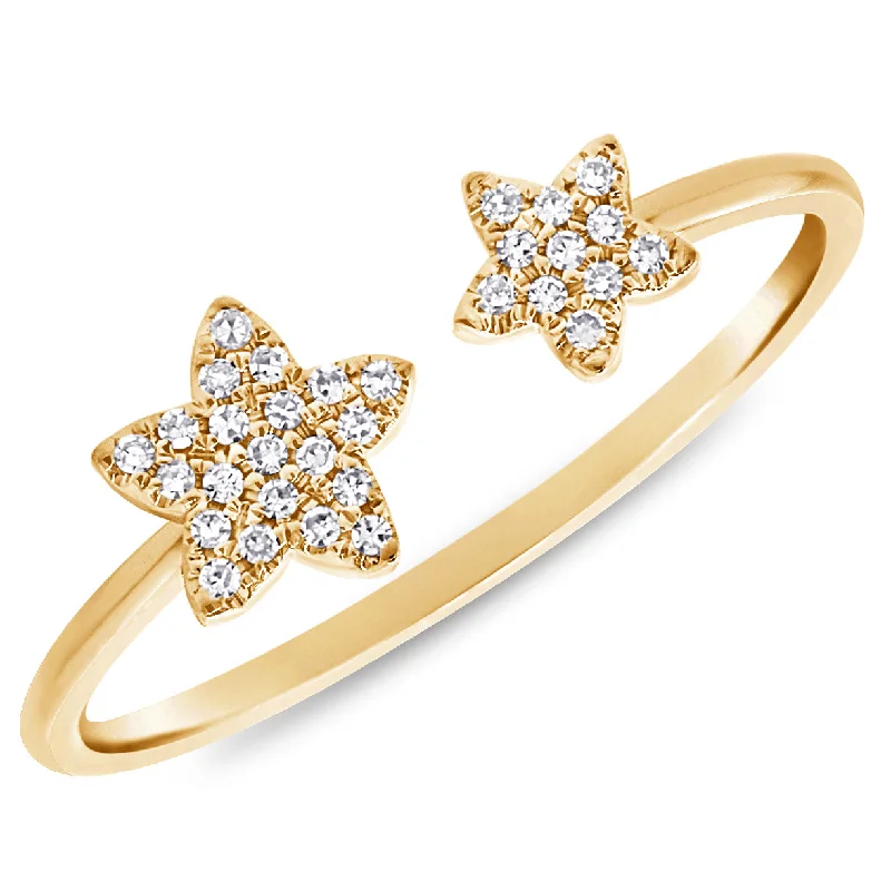 women's engagement rings with cathedral setting -Diamond Star Wrap Ring