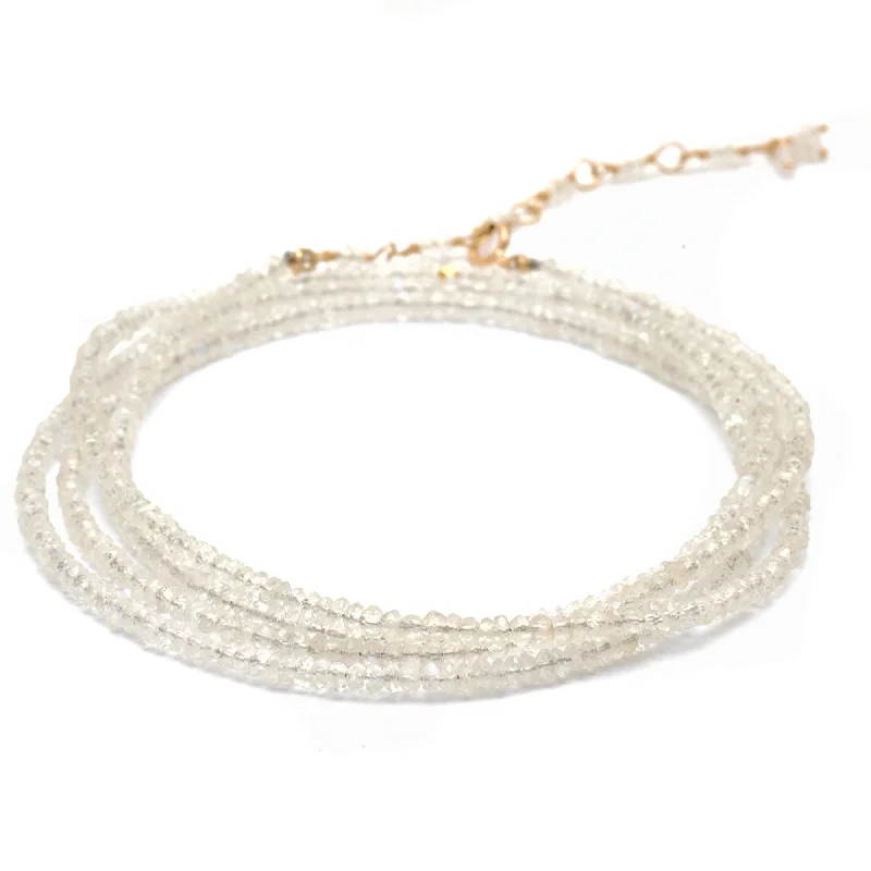 women's necklaces with cubic zirconia -Anne Sportun Moonstone Beaded Wrap Bracelet & Necklace 34" B098G-MOON